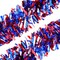 66 ft patriotic red, white, and blue metallic twist garlands, featuring colorful tinsel festooning for hanging decorations, ideal for 4th of July and other festive celebrations